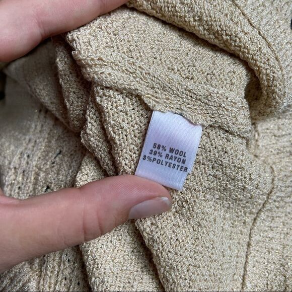 St. John Gold Metallic Wool Work Tank Top Camisole - Picture 5 of 8